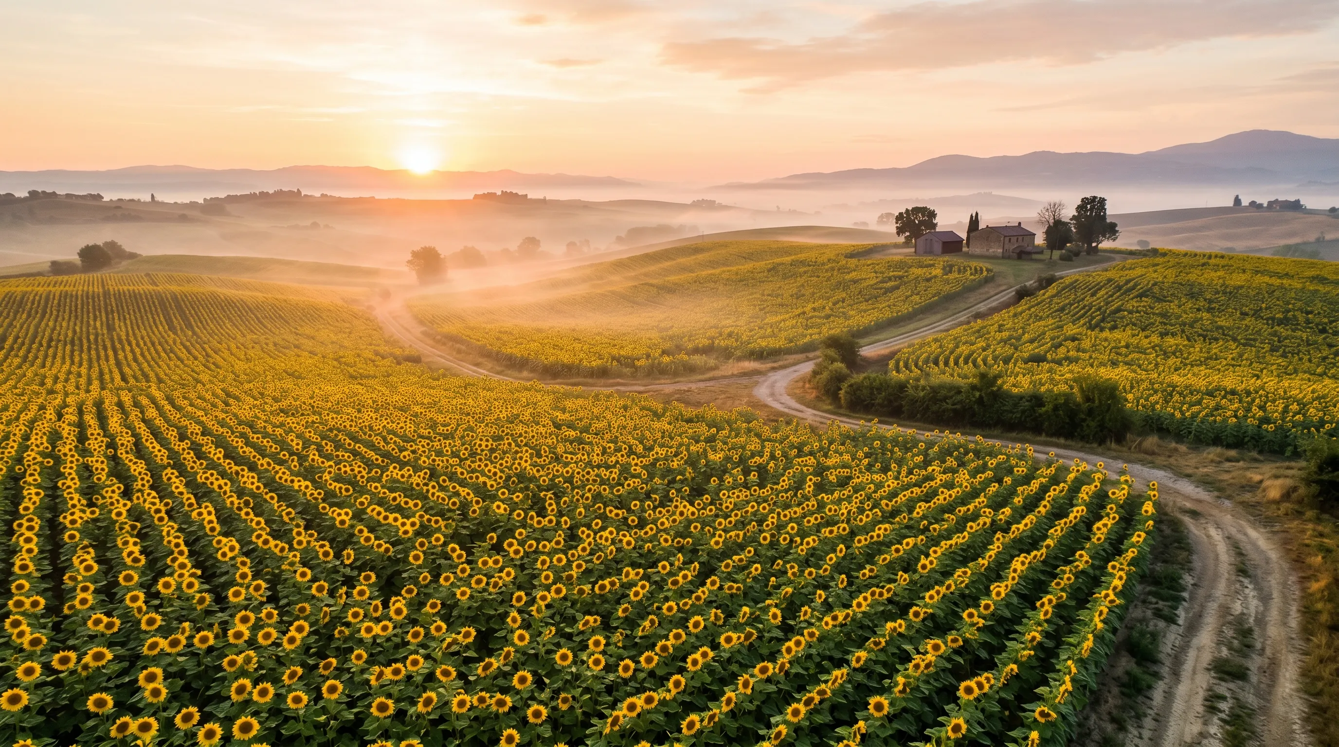Sunflower cultivation in the fields